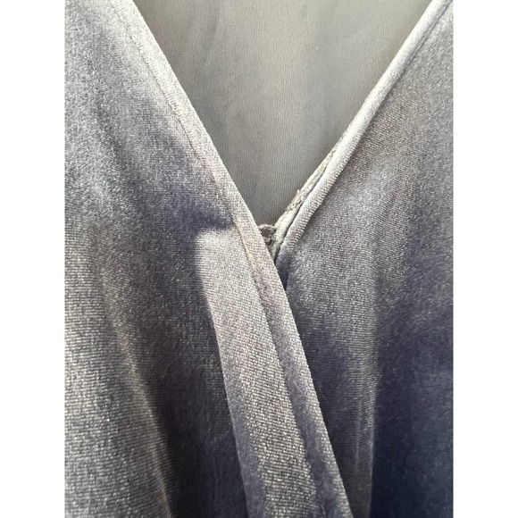 LC Lauren Conrad blue Velvet Wrap top - Picture 5 of 6